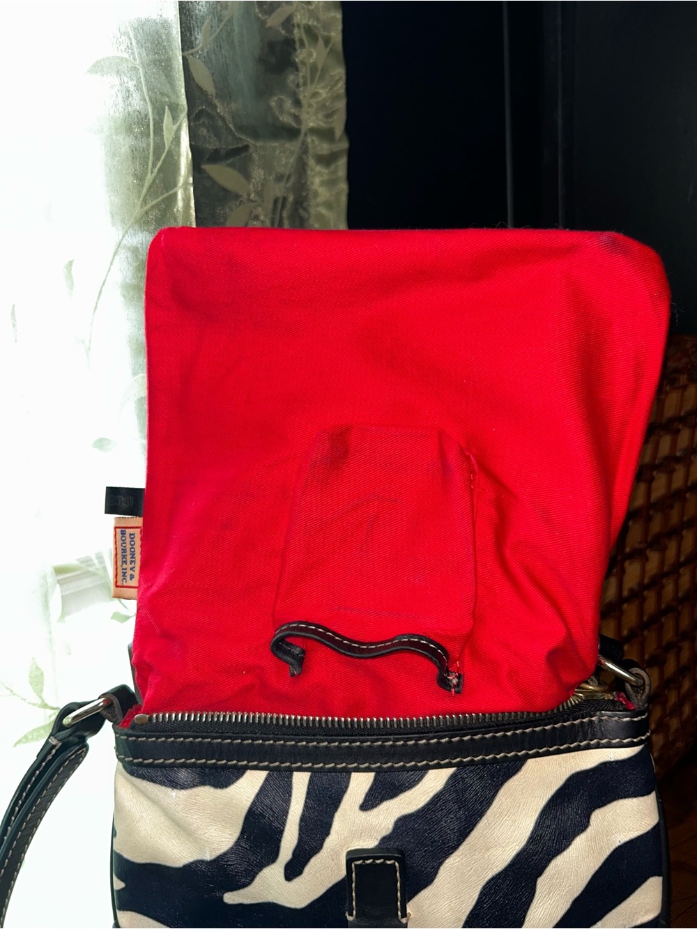 Dooney & Bourke Black and White Zebra Print Crossbody Bag - Picture 10 of 11
